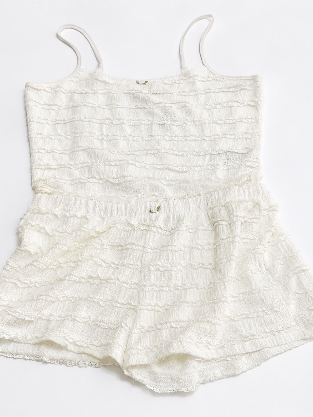 Madden Girl White Lace Camisole & Shorts Set